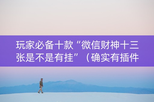玩家必备十款“微信财神十三张是不是有挂”（确实有插件吗)