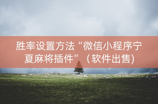 胜率设置方法“微信小程序宁夏麻将插件”（软件出售)