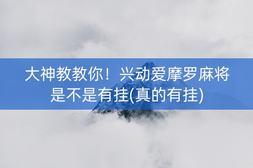 大神教教你！兴动爱摩罗麻将是不是有挂(真的有挂)