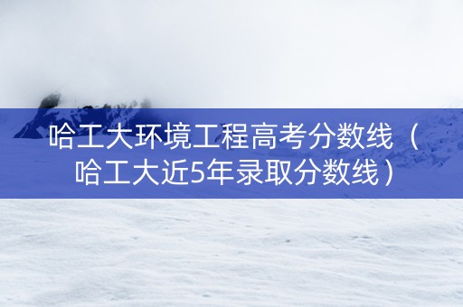哈工大环境工程高考分数线（哈工大近5年录取分数线）