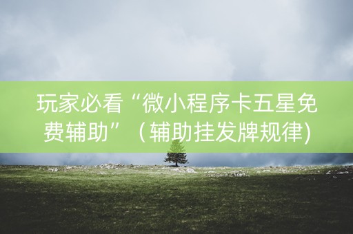 玩家必看“微小程序卡五星免费辅助”（辅助挂发牌规律)