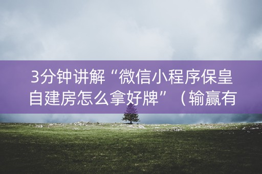 3分钟讲解“微信小程序保皇自建房怎么拿好牌”（输赢有什么规律)