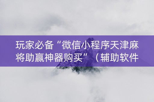 玩家必备“微信小程序天津麻将助赢神器购买”（辅助软件)