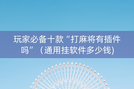 玩家必备十款“打麻将有插件吗”（通用挂软件多少钱)