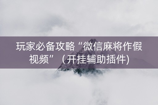 玩家必备攻略“微信麻将作假视频”（开挂辅助插件)