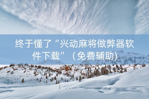 终于懂了“兴动麻将做弊器软件下载”（免费辅助)
