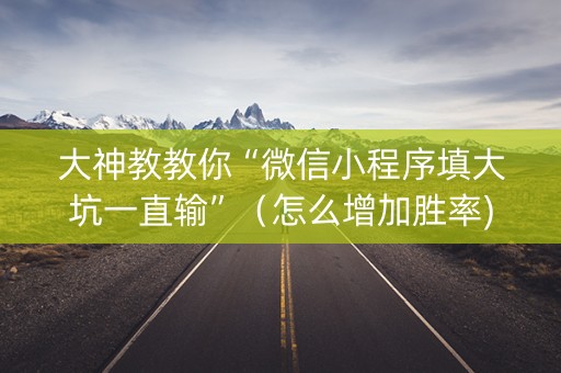 大神教教你“微信小程序填大坑一直输”（怎么增加胜率)