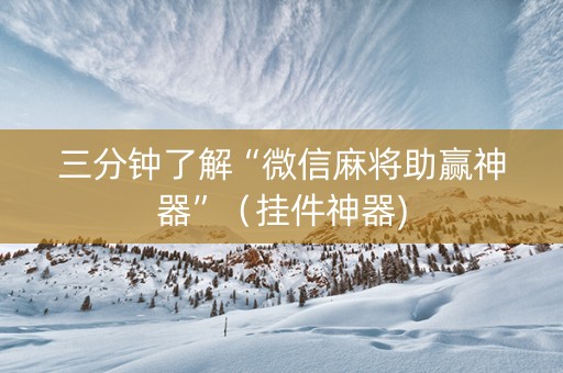 三分钟了解“微信麻将助赢神器”（挂件神器)