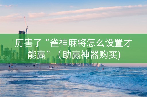 厉害了“雀神麻将怎么设置才能赢”（助赢神器购买)