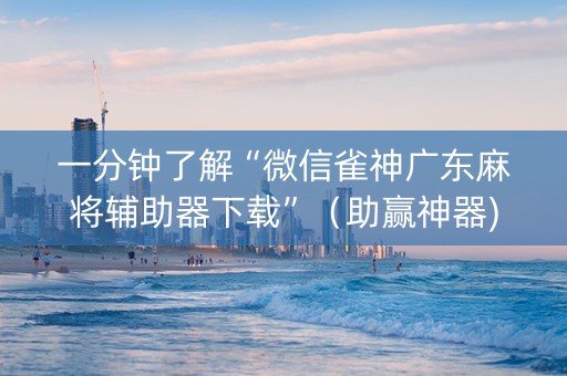 一分钟了解“微信雀神广东麻将辅助器下载”（助赢神器)