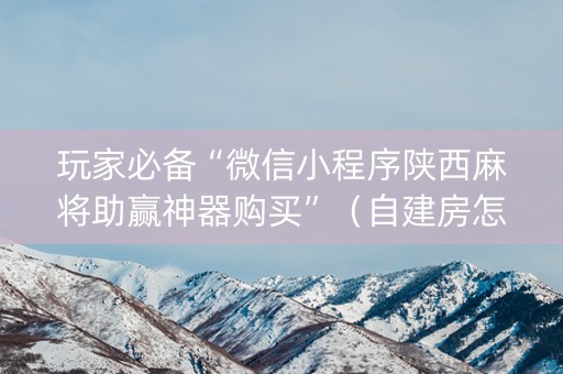 玩家必备“微信小程序陕西麻将助赢神器购买”（自建房怎么拿好牌)
