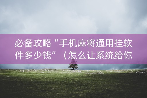 必备攻略“手机麻将通用挂软件多少钱”（怎么让系统给你发好牌)