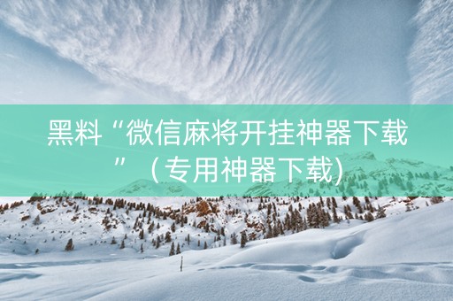 黑料“微信麻将开挂神器下载”（专用神器下载)