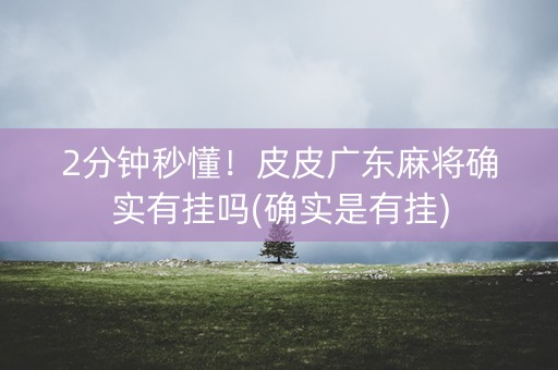 2分钟秒懂！皮皮广东麻将确实有挂吗(确实是有挂)