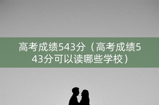 高考成绩543分（高考成绩543分可以读哪些学校）