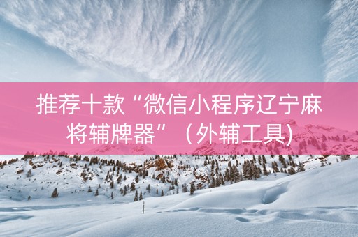 推荐十款“微信小程序辽宁麻将辅牌器”（外辅工具)