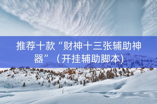 推荐十款“财神十三张辅助神器”（开挂辅助脚本)