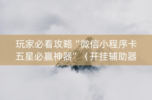 玩家必看攻略“微信小程序卡五星必赢神器”（开挂辅助器插件)