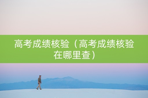 高考成绩核验（高考成绩核验在哪里查）