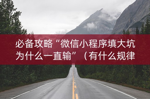 必备攻略“微信小程序填大坑为什么一直输”（有什么规律)