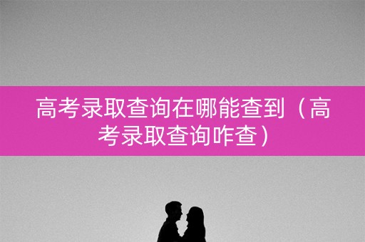 高考录取查询在哪能查到（高考录取查询咋查）