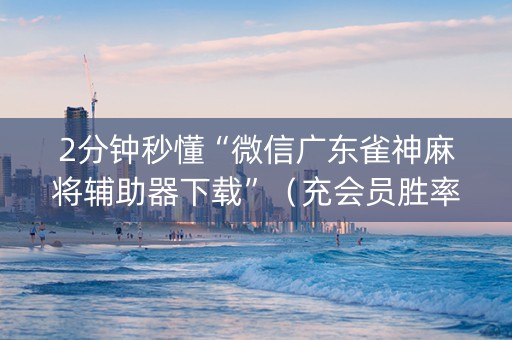 2分钟秒懂“微信广东雀神麻将辅助器下载”（充会员胜率高)