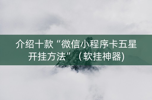 介绍十款“微信小程序卡五星开挂方法”（软挂神器)