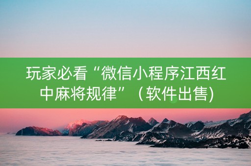 玩家必看“微信小程序江西红中麻将规律”（软件出售)