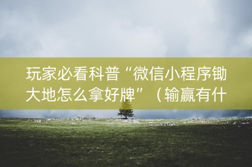 玩家必看科普“微信小程序锄大地怎么拿好牌”（输赢有什么规律)