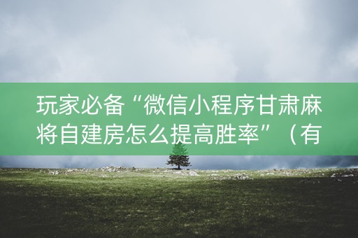 玩家必备“微信小程序甘肃麻将自建房怎么提高胜率”（有什么规律)