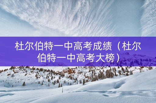 杜尔伯特一中高考成绩（杜尔伯特一中高考大榜）