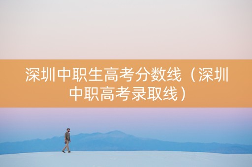 深圳中职生高考分数线（深圳中职高考录取线）