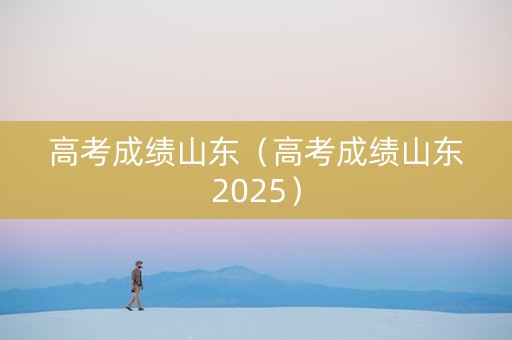 高考成绩山东（高考成绩山东2025）