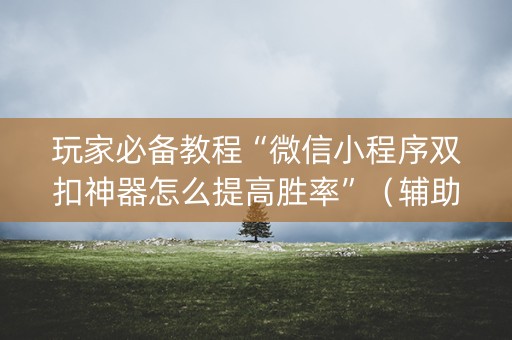 玩家必备教程“微信小程序双扣神器怎么提高胜率”（辅助器下载)