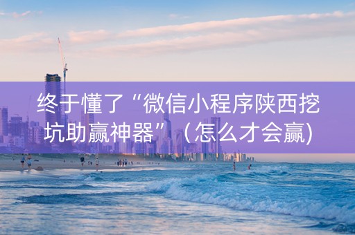 终于懂了“微信小程序陕西挖坑助赢神器”（怎么才会赢)