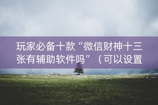 玩家必备十款“微信财神十三张有辅助软件吗”（可以设置输赢吗)