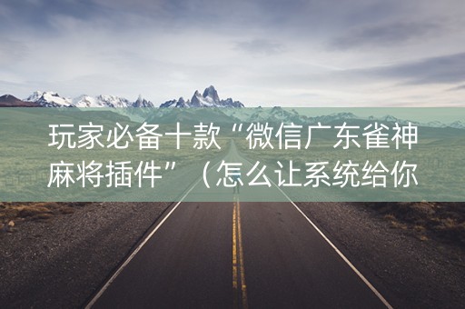 玩家必备十款“微信广东雀神麻将插件”（怎么让系统给你发好牌)