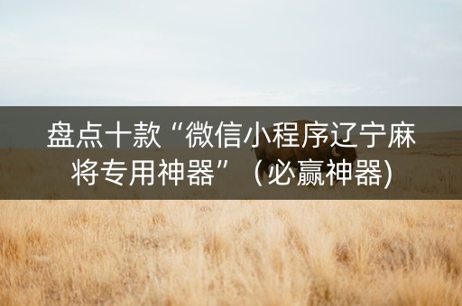 盘点十款“微信小程序辽宁麻将专用神器”（必赢神器)