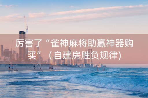 厉害了“雀神麻将助赢神器购买”（自建房胜负规律)