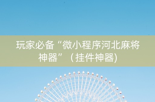 玩家必备“微小程序河北麻将神器”（挂件神器)
