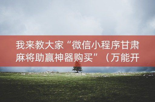 我来教大家“微信小程序甘肃麻将助赢神器购买”（万能开挂神器)