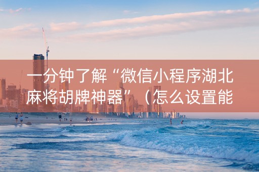 一分钟了解“微信小程序湖北麻将胡牌神器”（怎么设置能有好牌)