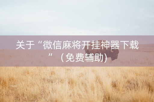 关于“微信麻将开挂神器下载”（免费辅助)