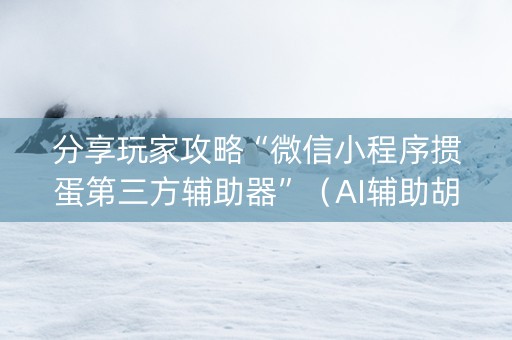 分享玩家攻略“微信小程序掼蛋第三方辅助器”（AI辅助胡牌规则)
