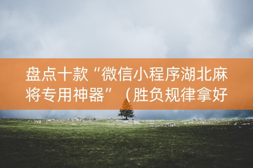 盘点十款“微信小程序湖北麻将专用神器”（胜负规律拿好牌)