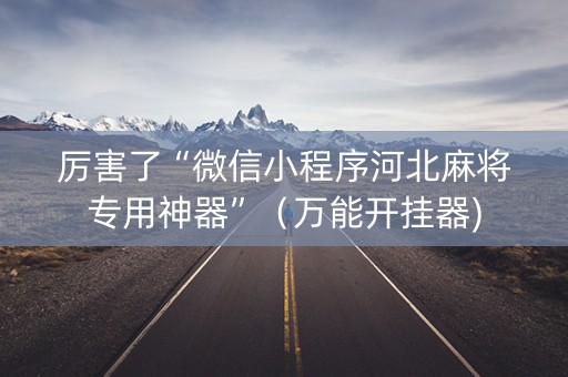 厉害了“微信小程序河北麻将专用神器”（万能开挂器)