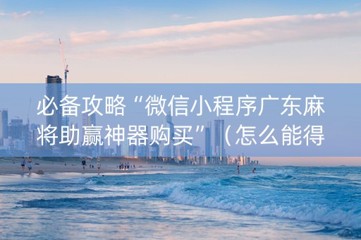 必备攻略“微信小程序广东麻将助赢神器购买”（怎么能得到好牌)