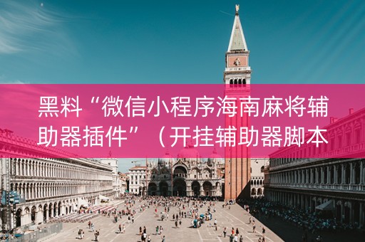 黑料“微信小程序海南麻将辅助器插件”（开挂辅助器脚本)