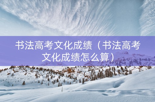 书法高考文化成绩（书法高考文化成绩怎么算）