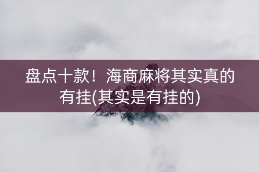 盘点十款！海商麻将其实真的有挂(其实是有挂的)